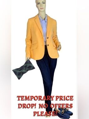TALBOTS SQUASH YELLOW WOOL BLEND BLAZER (8)